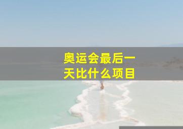 奥运会最后一天比什么项目