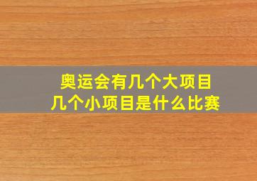 奥运会有几个大项目几个小项目是什么比赛