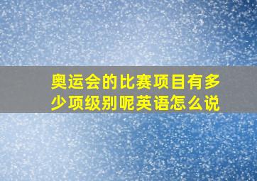 奥运会的比赛项目有多少项级别呢英语怎么说