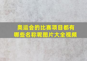 奥运会的比赛项目都有哪些名称呢图片大全视频