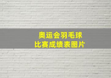 奥运会羽毛球比赛成绩表图片