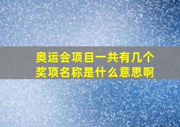 奥运会项目一共有几个奖项名称是什么意思啊