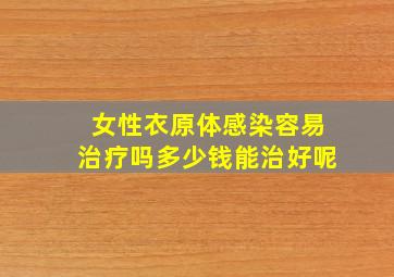 女性衣原体感染容易治疗吗多少钱能治好呢