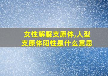 女性解脲支原体,人型支原体阳性是什么意思