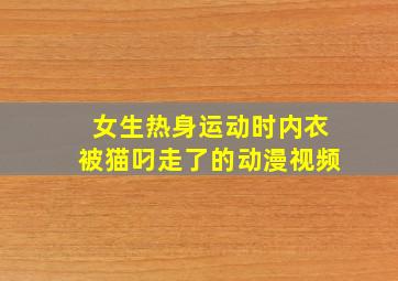 女生热身运动时内衣被猫叼走了的动漫视频