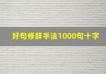 好句修辞手法1000句十字