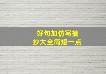 好句加仿写摘抄大全简短一点