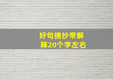 好句摘抄带解释20个字左右