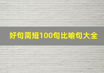 好句简短100句比喻句大全