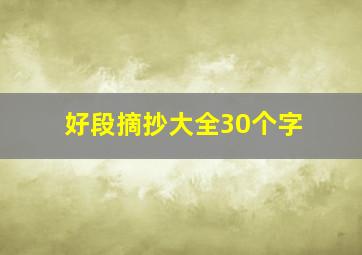 好段摘抄大全30个字