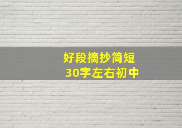 好段摘抄简短30字左右初中