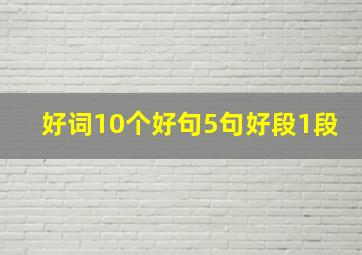 好词10个好句5句好段1段