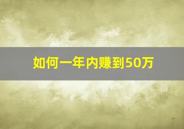 如何一年内赚到50万