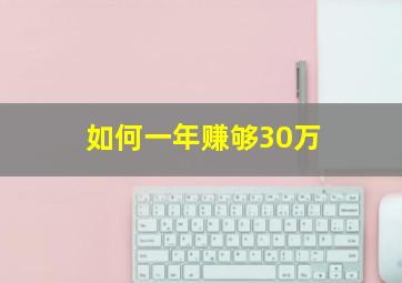 如何一年赚够30万