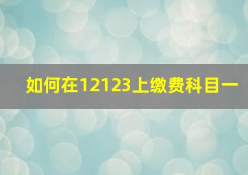 如何在12123上缴费科目一