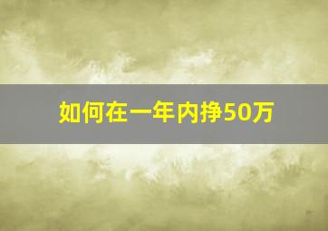 如何在一年内挣50万