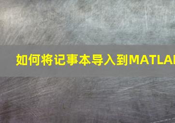 如何将记事本导入到MATLAB