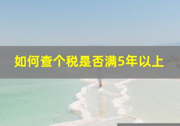 如何查个税是否满5年以上