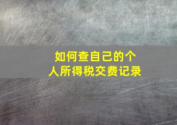 如何查自己的个人所得税交费记录