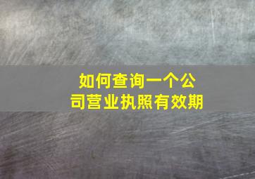 如何查询一个公司营业执照有效期