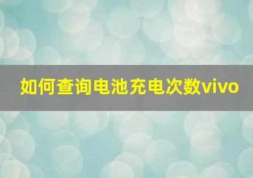 如何查询电池充电次数vivo