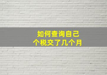 如何查询自己个税交了几个月