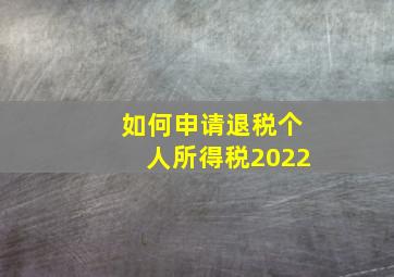 如何申请退税个人所得税2022