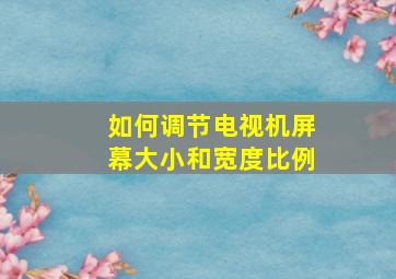 如何调节电视机屏幕大小和宽度比例