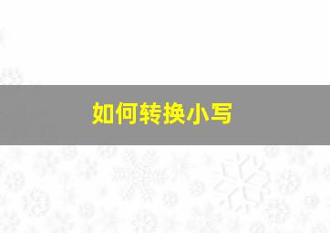 如何转换小写