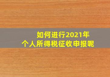 如何进行2021年个人所得税征收申报呢