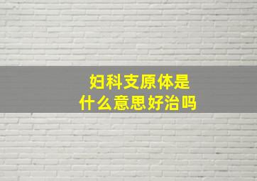 妇科支原体是什么意思好治吗