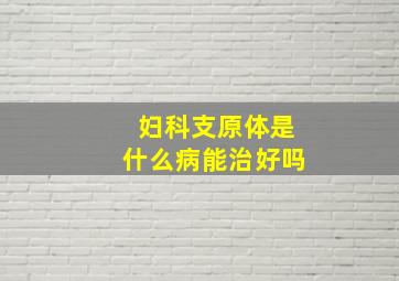 妇科支原体是什么病能治好吗