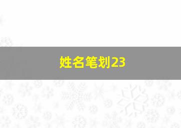 姓名笔划23