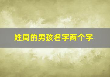 姓周的男孩名字两个字