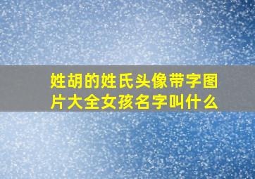 姓胡的姓氏头像带字图片大全女孩名字叫什么