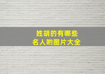 姓胡的有哪些名人哟图片大全