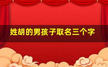 姓胡的男孩子取名三个字