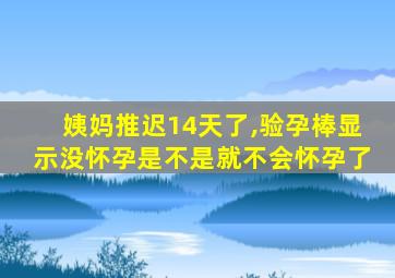 姨妈推迟14天了,验孕棒显示没怀孕是不是就不会怀孕了