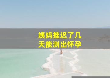 姨妈推迟了几天能测出怀孕