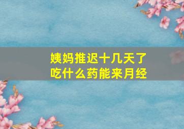 姨妈推迟十几天了吃什么药能来月经