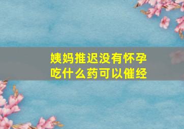 姨妈推迟没有怀孕吃什么药可以催经