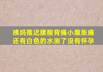 姨妈推迟腰酸背痛小腹胀痛还有白色的水测了没有怀孕