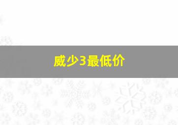 威少3最低价