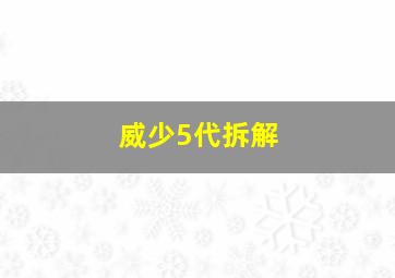 威少5代拆解