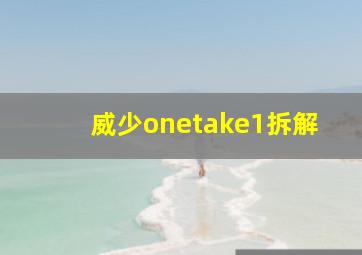 威少onetake1拆解