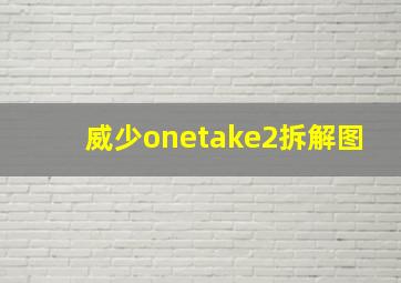 威少onetake2拆解图