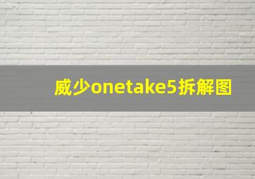 威少onetake5拆解图