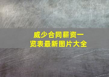 威少合同薪资一览表最新图片大全