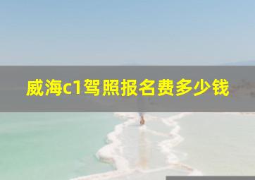 威海c1驾照报名费多少钱