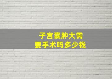 子宫囊肿大需要手术吗多少钱